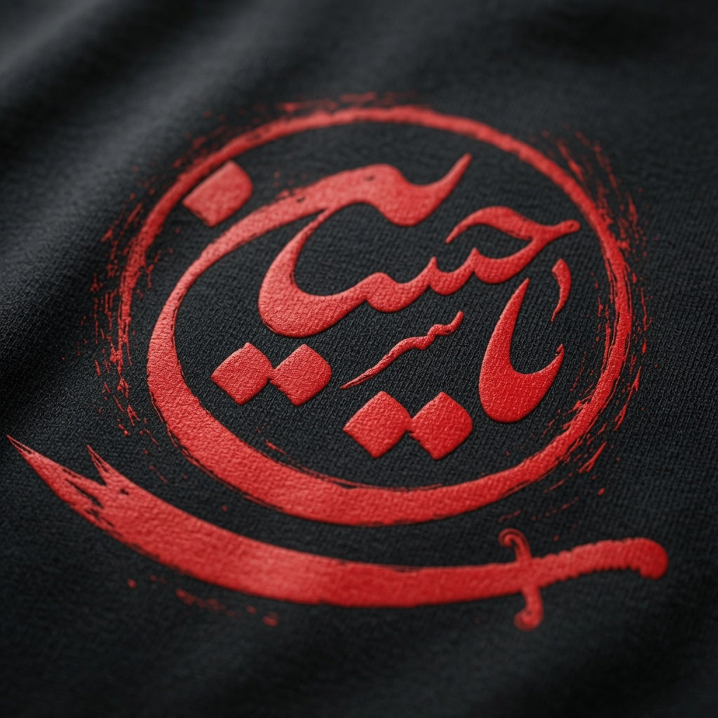 Ya Hussain (AS) Premium T-Shirt | Arabic Calligraphy with Zulfiqar | Islamic Streetwear | Muharram & Arbaeen Collection