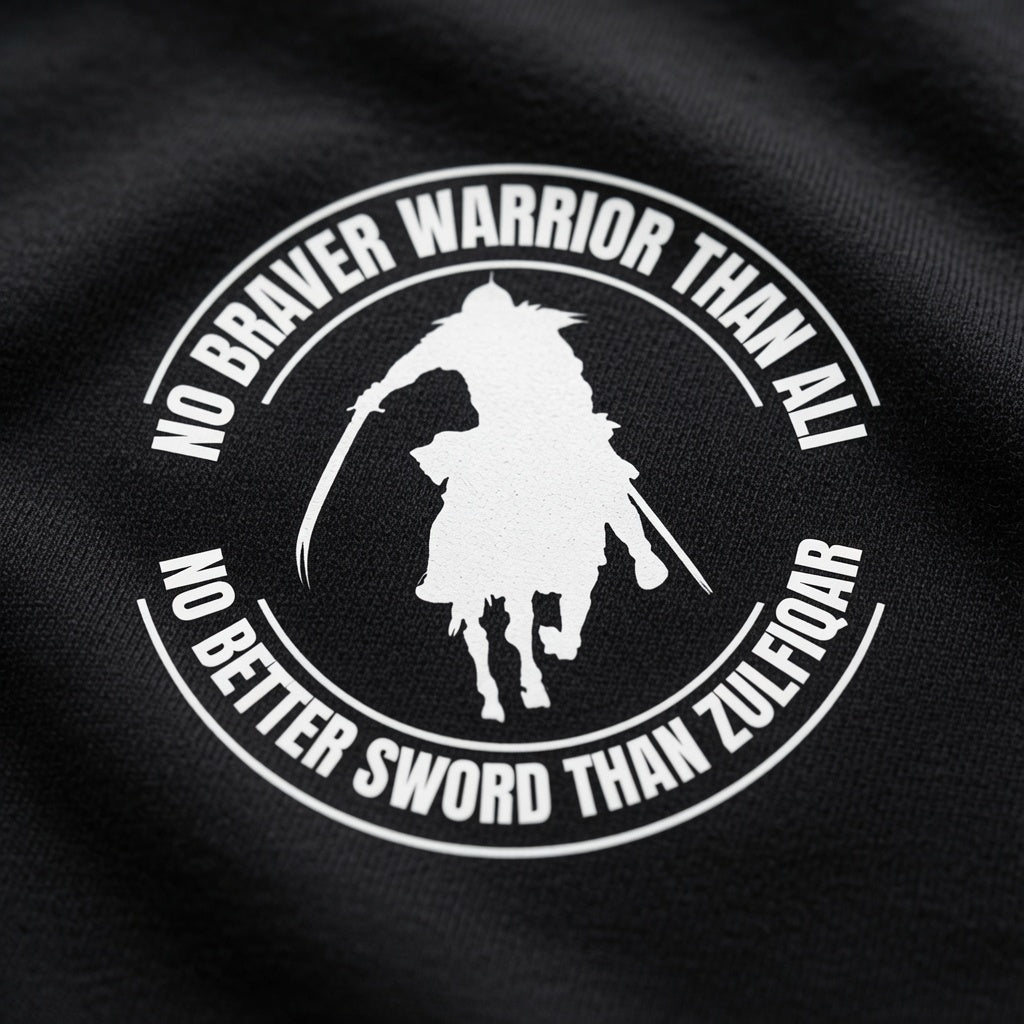 No Braver Warrior Than Ali – Premium Islamic Hoodie | Zulfiqar Collection | Muharram & Everyday Streetwear