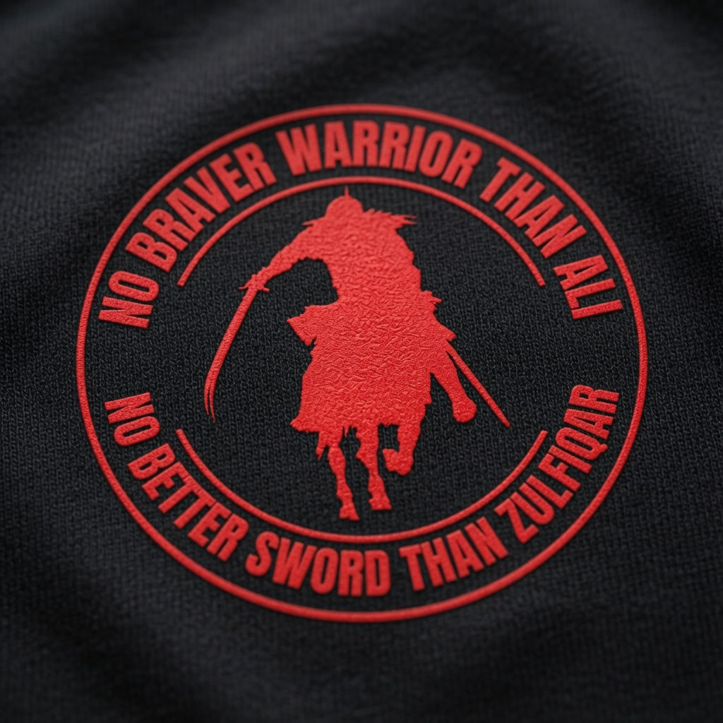 No Braver Warrior Than Ali – Premium Islamic Hoodie | Zulfiqar Collection | Muharram & Everyday Streetwear
