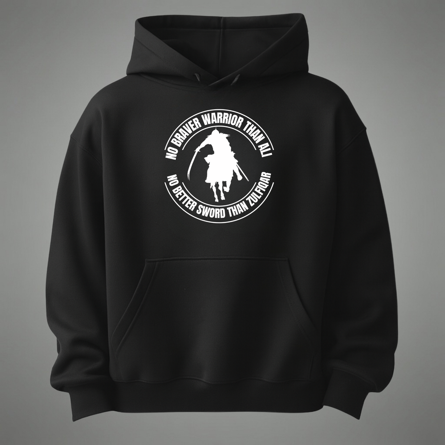 No Braver Warrior Than Ali – Premium Islamic Hoodie | Zulfiqar Collection | Muharram & Everyday Streetwear