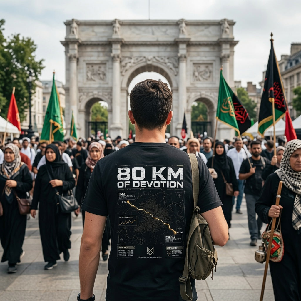 80 KM of Devotion – Premium Arbaeen Walk T-Shirt | Najaf to Karbala Route